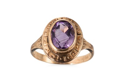 Lot 52 - AN AMETHYST RING, the oval amethyst mounted in...