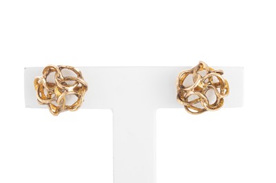 Lot 19 - A PAIR OF 9CT YELLOW GOLD EARRINGS, of...