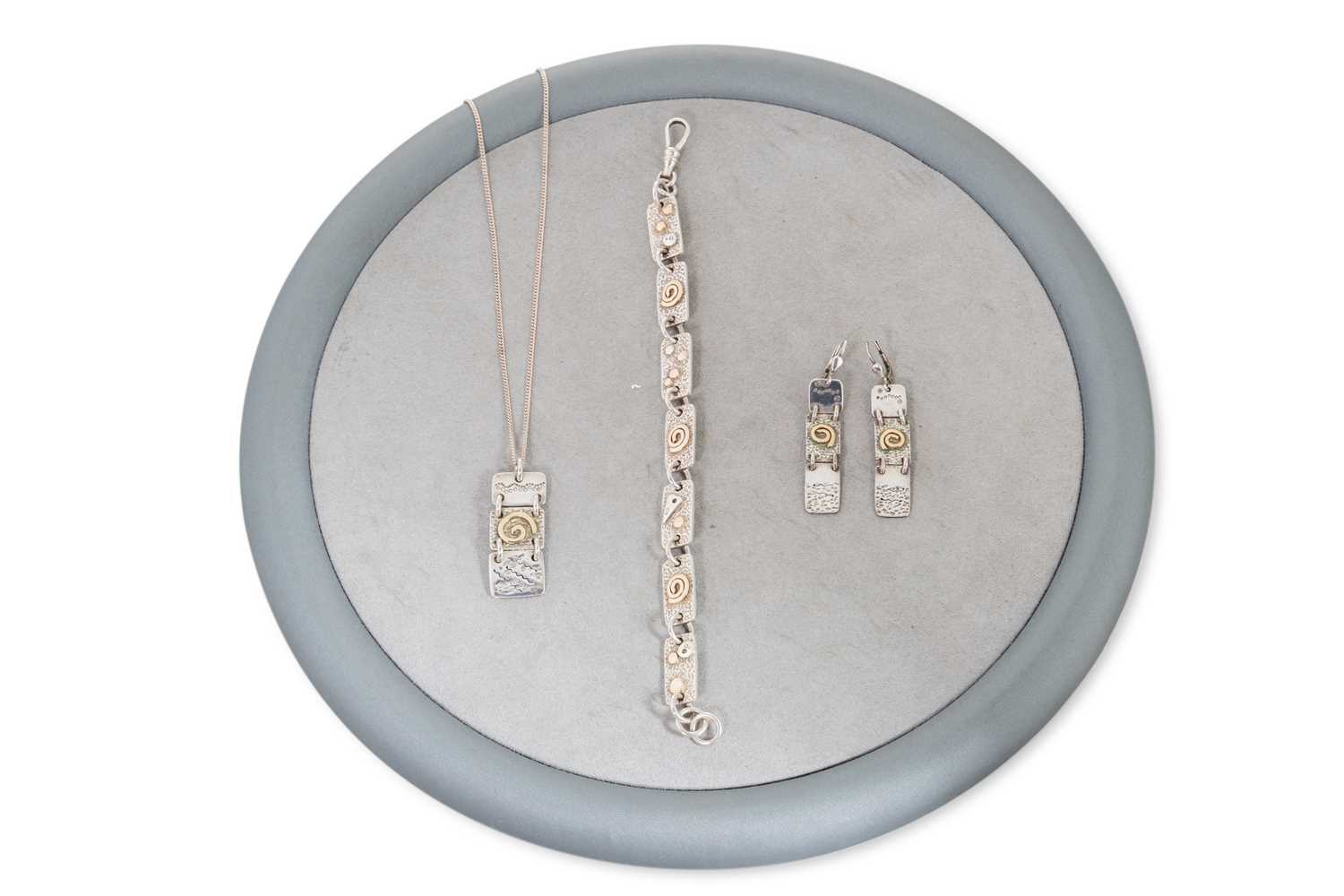 Lot 8 - A SUITE OF STERLING SILVER JEWELLERY, by...