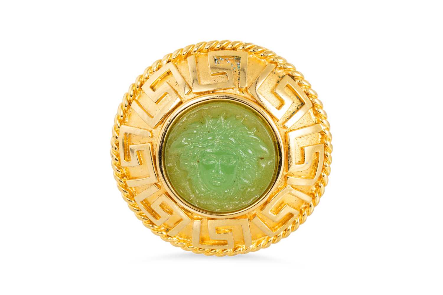 Lot 18 - A 1980'S GIANNI VERSACE 'MEDUSA' BROOCH, Greek...
