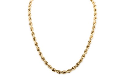 Lot 159 - AN 18CT GOLD TWISTED ROPE LINK NECK CHAIN, 120....