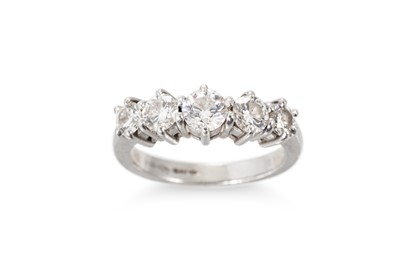 Lot 248 - A DIAMOND FIVE STONE RING, the round brilliant...