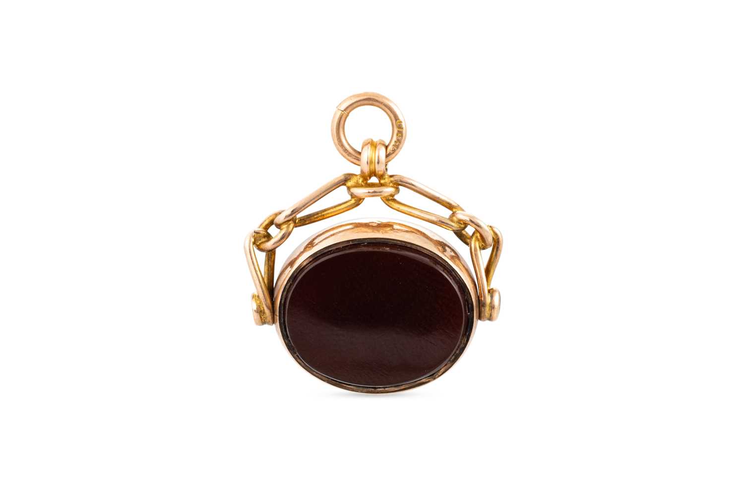 Lot 65 - A 9CT GOLD STONE SET SEAL, set with bloodstone...