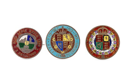 Lot 84 - THREE VICTORIAN SILVER ENAMEL COINS, two with...