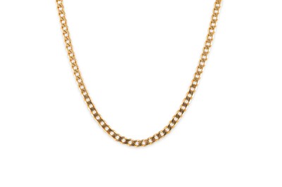 Lot 110 - A 9CT GOLD CURB LINK NECK LACE, 12.2 g., 20" long