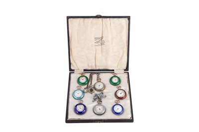 Lot 117 - A COLLECTION OF EIGHT ANTIQUE SILVER POCKET...