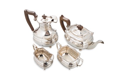 Lot 495 - A GEORGE V SILVER FOUR PIECE TEA & COFFEE SET,...