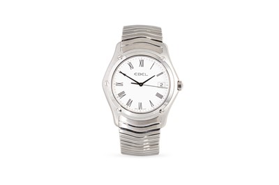 Lot 415 - A GENT'S EBEL STAINLESS STEEL WRISTWATCH,...