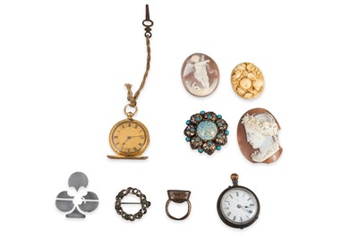 Lot 424 - AN ANTIQUE 18CT GOLD FULL HUNTER POCKET WATCH,...