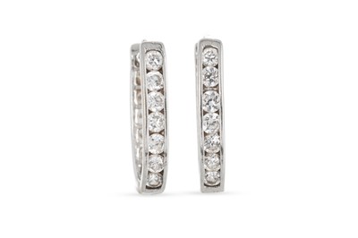 Lot 6 - A PAIR OF 9CT GOLD GEM SET EARRINGS, a 9ct...