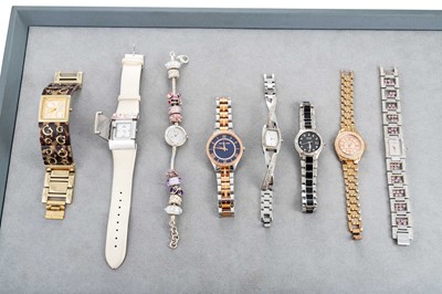 Lot 7 - A COLLECTION OF EIGHT LADY'S FASHION WATCHES,...