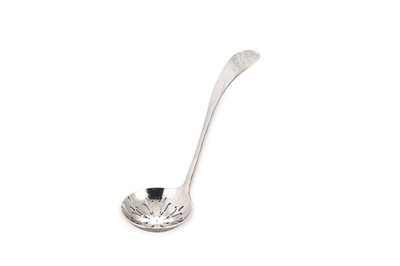 Lot 488 - A GEORGE V ENGLISH SUGAR SIFTER LADLE,...