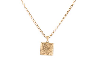 Lot 92 - A 9CT GOLD BELCHER LINK NECK CHAIN, with...