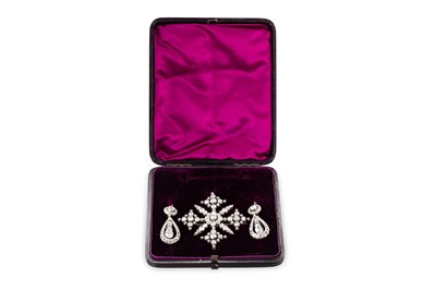 Lot 330 - A 19TH CENTURY SUITE OF ANTIQUE DIAMOND...