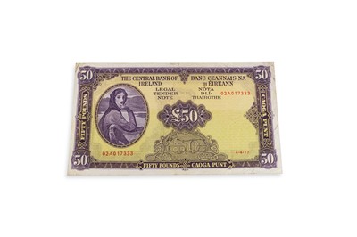 Lot 444 - A £50 LADY LAVERY IRISH BANKNOTE, date 4.4.77...