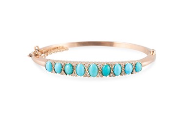 Lot 68 - AN ANTIQUE TURQUOISE AND ROSE CUT SET DIAMOND...