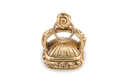 Lot 72 - A 19TH CENTURY CARNELIAN SET SEAL, mounted in...