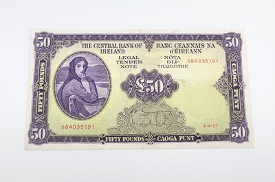 Lot 484 - A 1977 £50 LAVERY IRISH BANKNOTE, 4.4.77...