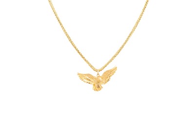 Lot 193 - A GOLD PENDANT MODELLED AS AN EAGLE IN FLIGHT,...
