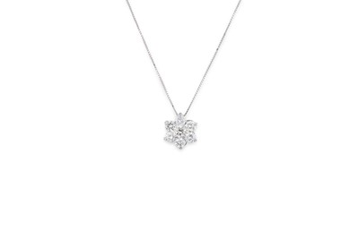 Lot 265 - A DIAMOND CLUSTER PENDANT, in the form of a...