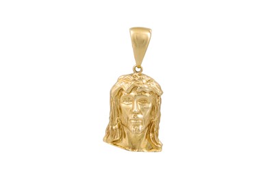 Lot 197 - AN 18CT GOLD PENDANT, depicting Jesus, 7.2 g