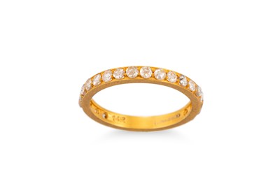 Lot 194 - A DIAMOND HALF ETERNITY RING, the rose cut...