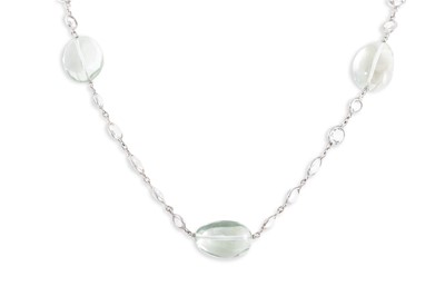 Lot 58 - A QUARTZ, TOPAZ AND DIAMOND NECKLACE, the...