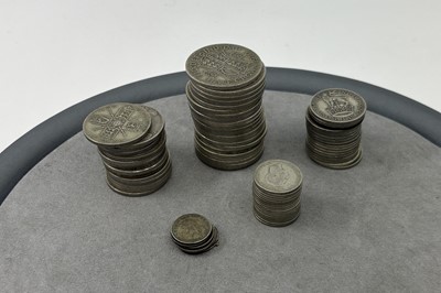 Lot 450 - A MIXED BAG OF 50% ENGLISH COINS, 1920 - 1946,...