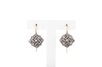 Lot 154 - A PAIR OF ANTIQUE DIAMOND CLUSTER EARRINGS,...