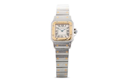 Lot 416 - A LADY'S CARTIER SANTOS TWO-TONE WRISTWATCH,...