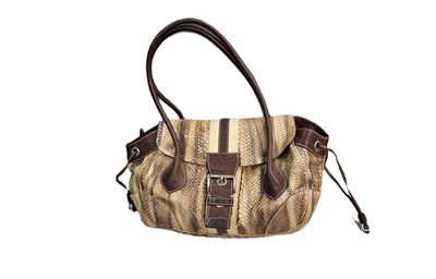 Lot 471 - A PRADA EXOTIC LEATHER SHOULDER BAG, with...