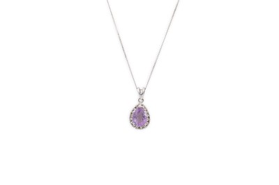 Lot 119 - A SUITE OF AMETHYST AND DIAMOND SET JEWELLERY,...