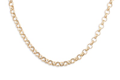Lot 89 - A 9CT YELLOW GOLD HEAVY OPEN BELCHER LINK NECK...