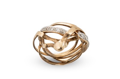 Lot 93 - A 9CT YELLOW GOLD DIAMOND SET FOUR PIECE...