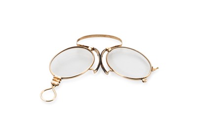 Lot 201 - A PAIR OF VINTAGE 9CT GOLD FRAMED LORGNETTES,...