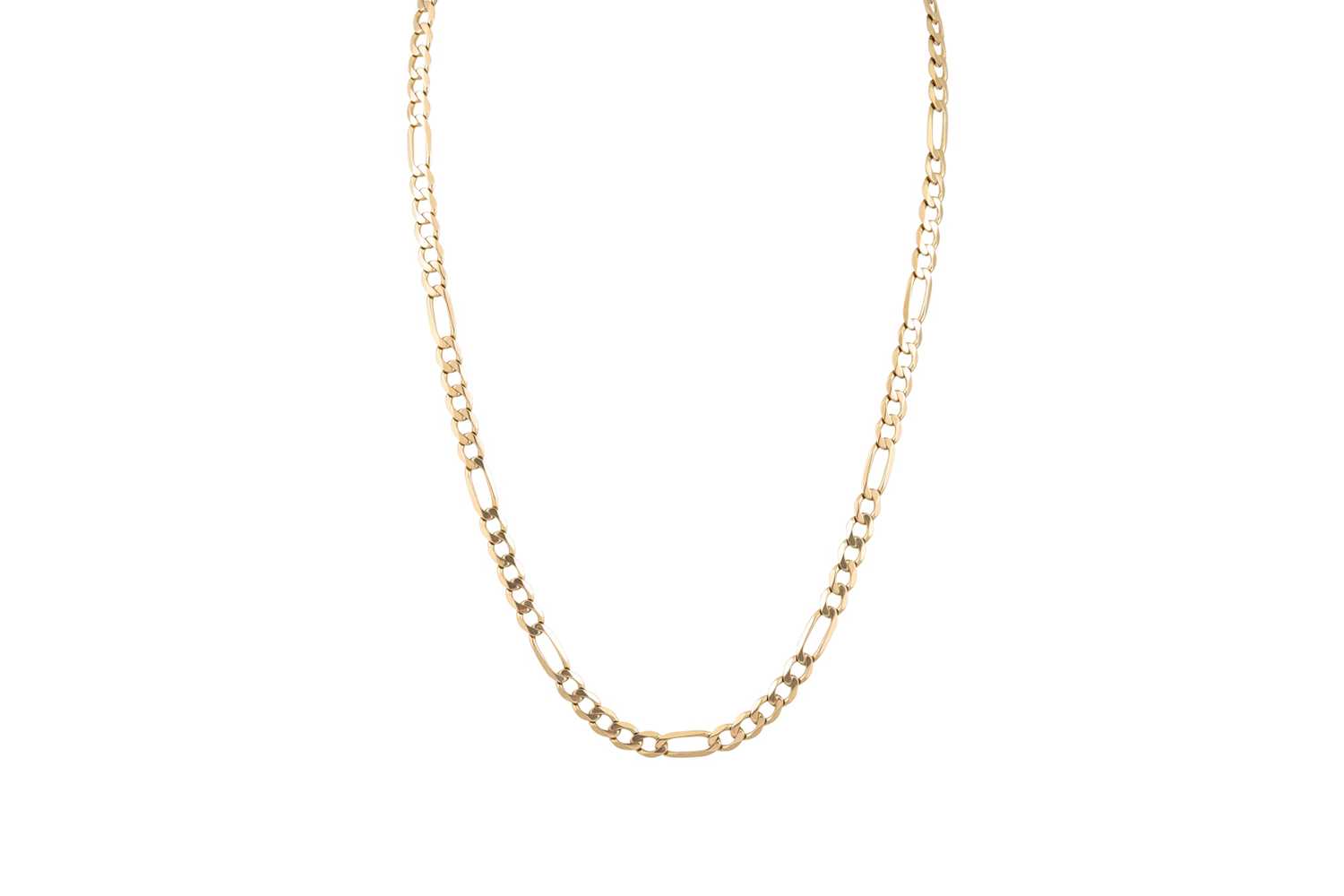 Lot 219 - A 9CT GOLD FIGARO LINK CHAIN, 24 g