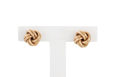 Lot 309 - A PAIR OF KNOT EARRINGS, no backs