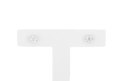 Lot 368 - A PAIR OF DIAMOND STUD EARRINGS, mounted in...