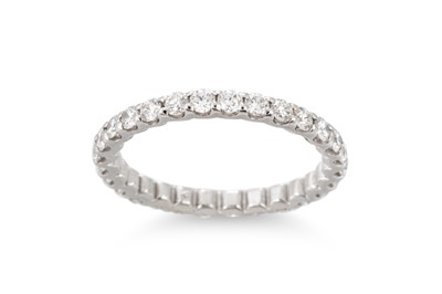 Lot 290 - A DIAMOND FULL BANDED ETERNITY RING, mounted...