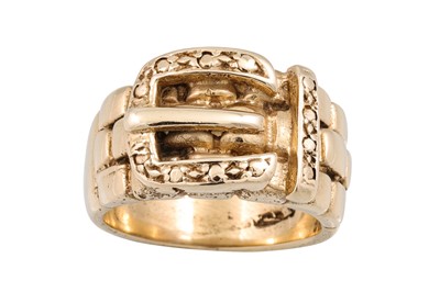 Lot 230 - A 9CT GOLD RING, modelled as a buckle, 20.5 g