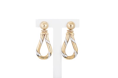 Lot 318 - A PAIR OF 9CT GOLD DROP EARRINGS, 12.3 g.