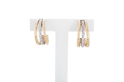 Lot 319 - A PAIR OF DIAMOND SET HOOP EARRINGS, in 9ct...