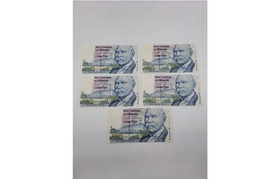 Lot 478 - FIVE 1996 -2001 £50 NOTES, Hyde Irish...