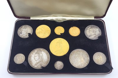 Lot 470 - AN 1887 CASED SET OF ELEVEN COINS, Jubilee set...
