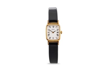 Lot 418 - A LADY'S SEIKO WRISTWATCH, gold-plated, black...