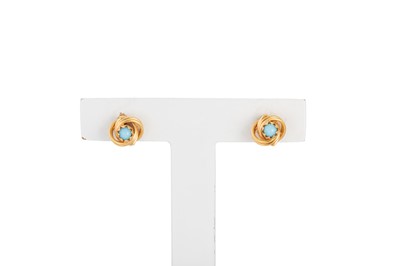 Lot 380 - A PAIR OF 18CT YELLOW GOLD KNOT EARRINGS,...