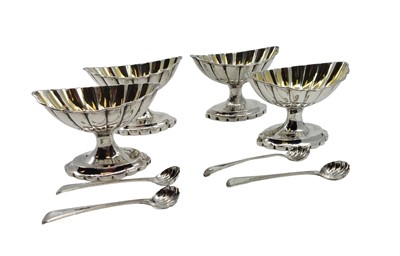 Lot 499 - A SET OF FOUR GEORGE III IRISH SILVER GILT...