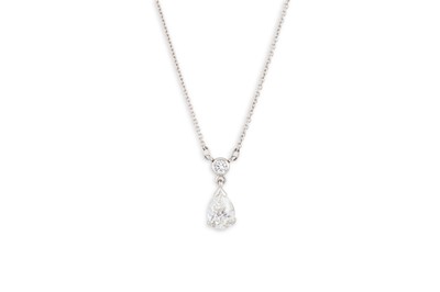 Lot 264 - A DIAMOND PENDANT, the pear shaped drop...