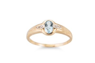 Lot 134 - A TOPAZ SET RING, the oval topaz mounted in...