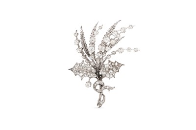 Lot 323 - AN ANTIQUE VICTORIAN DIAMOND AIGRETTE SPRAY...